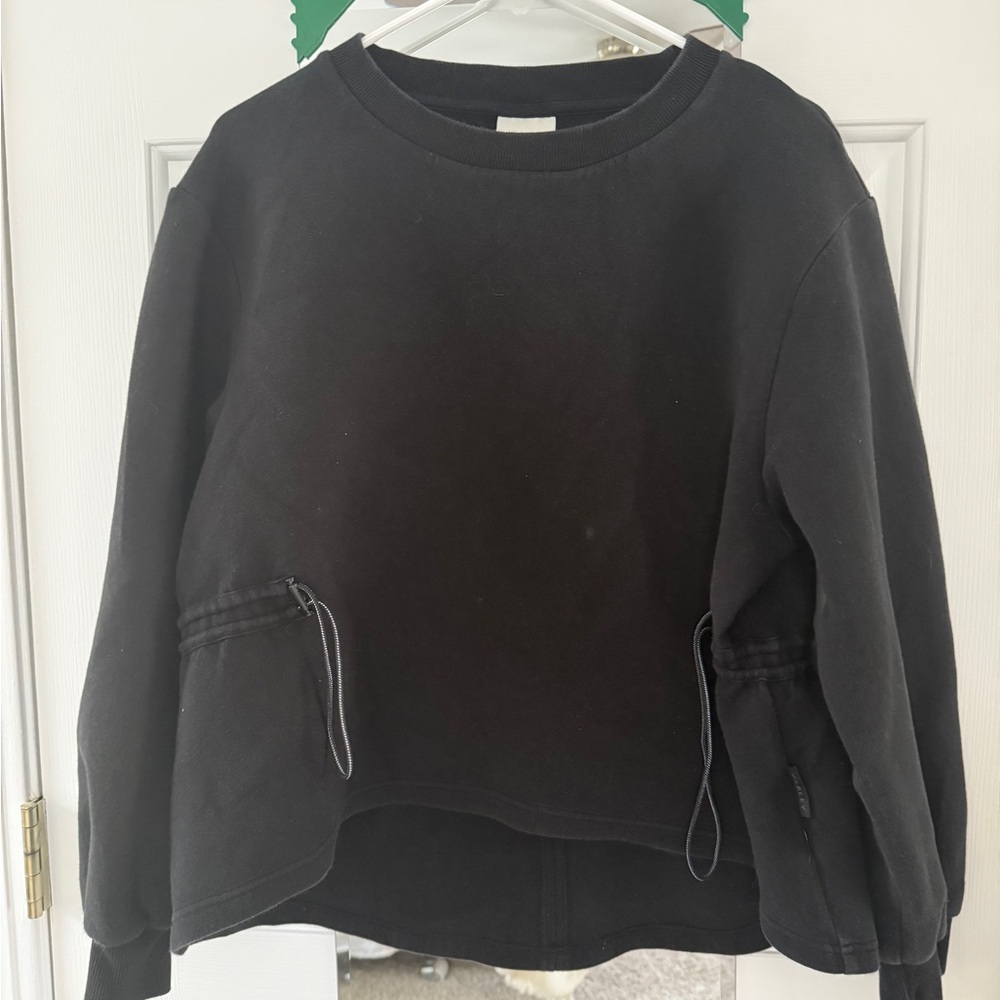 Varley Black Sweatshirt with Drawstring Details